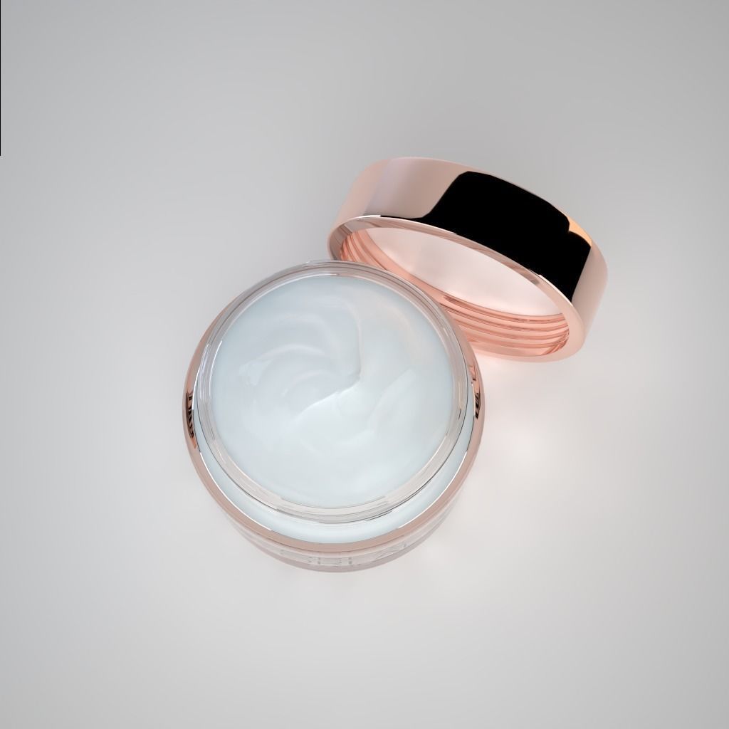 Cosmetic Container and Cream 3D model_2