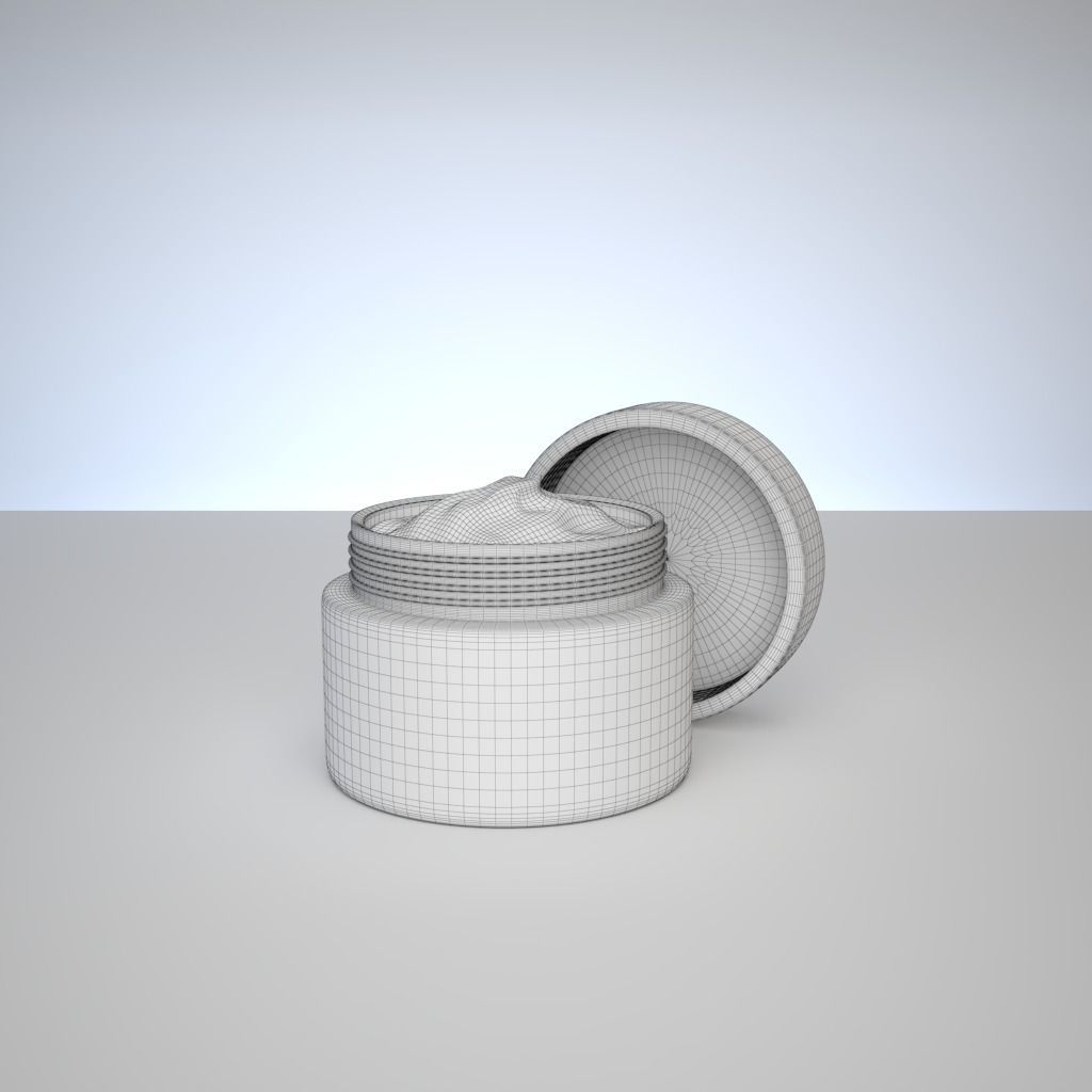 Cosmetic Container and Cream 3D model_7