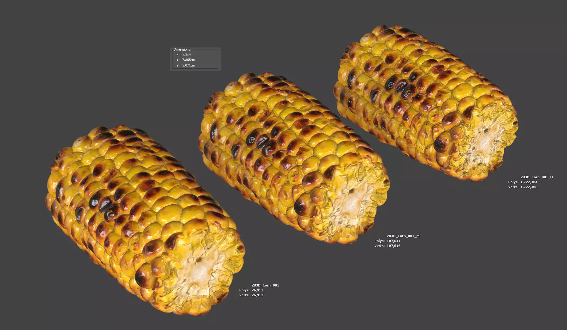 Grilled Corn 3D model_8