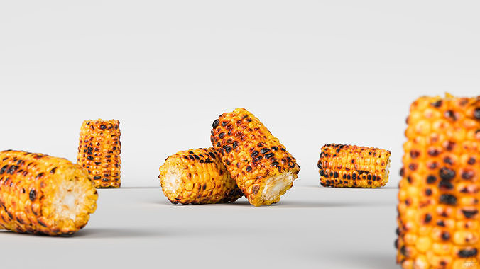 Grilled Corn 3D model 2
