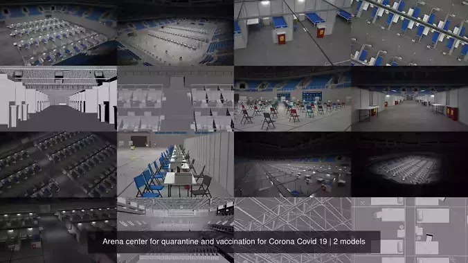 Arena center for quarantine and vaccination for Corona Covid 19 3D Model Collection