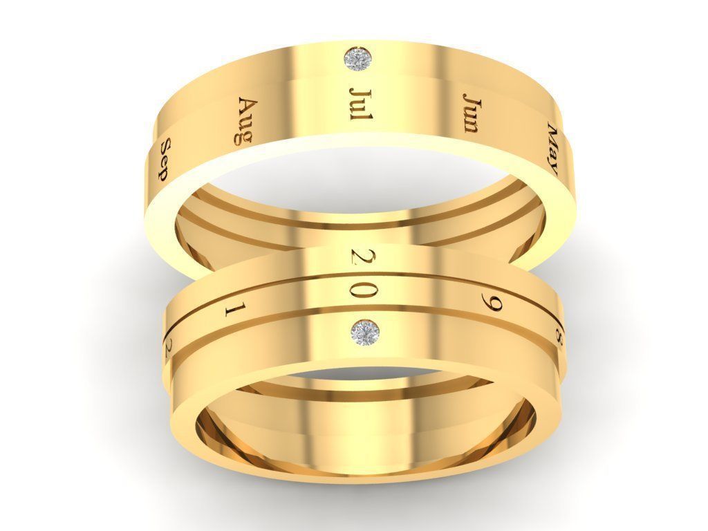 month and day wedding ring 805 3D print model_4