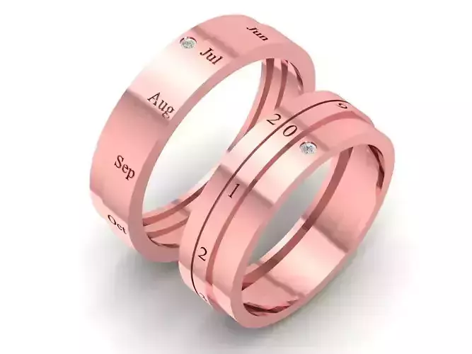 month and day wedding ring 805 3D print model