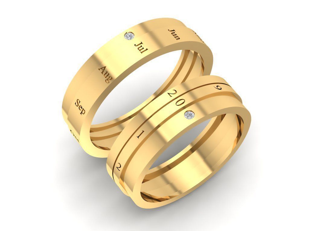 month and day wedding ring 805 3D print model_2