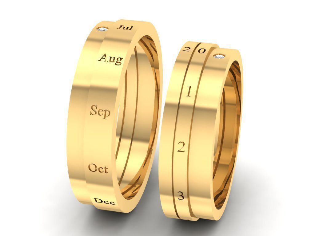 month and day wedding ring 805 3D print model_3