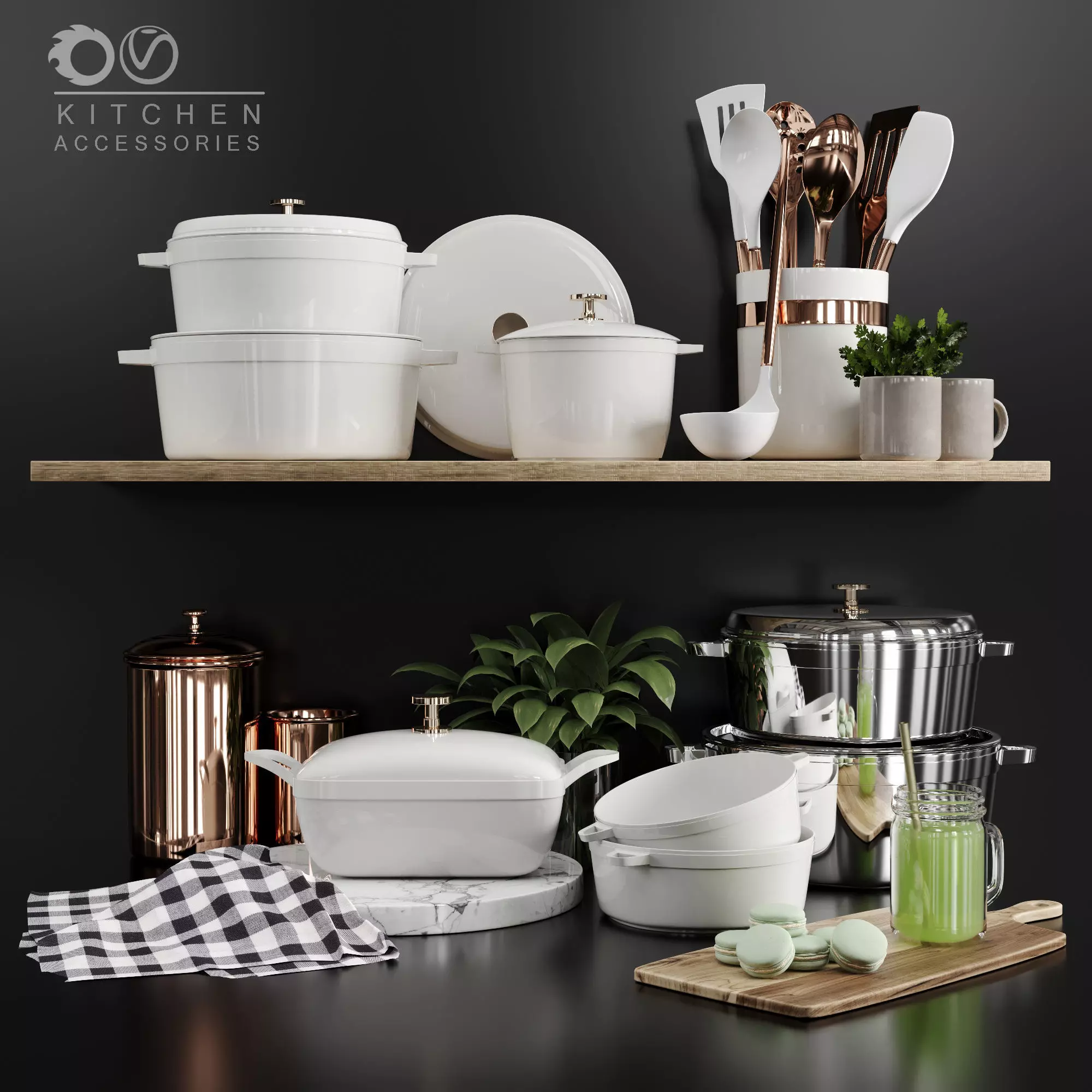 kitchen accessories 3D model
