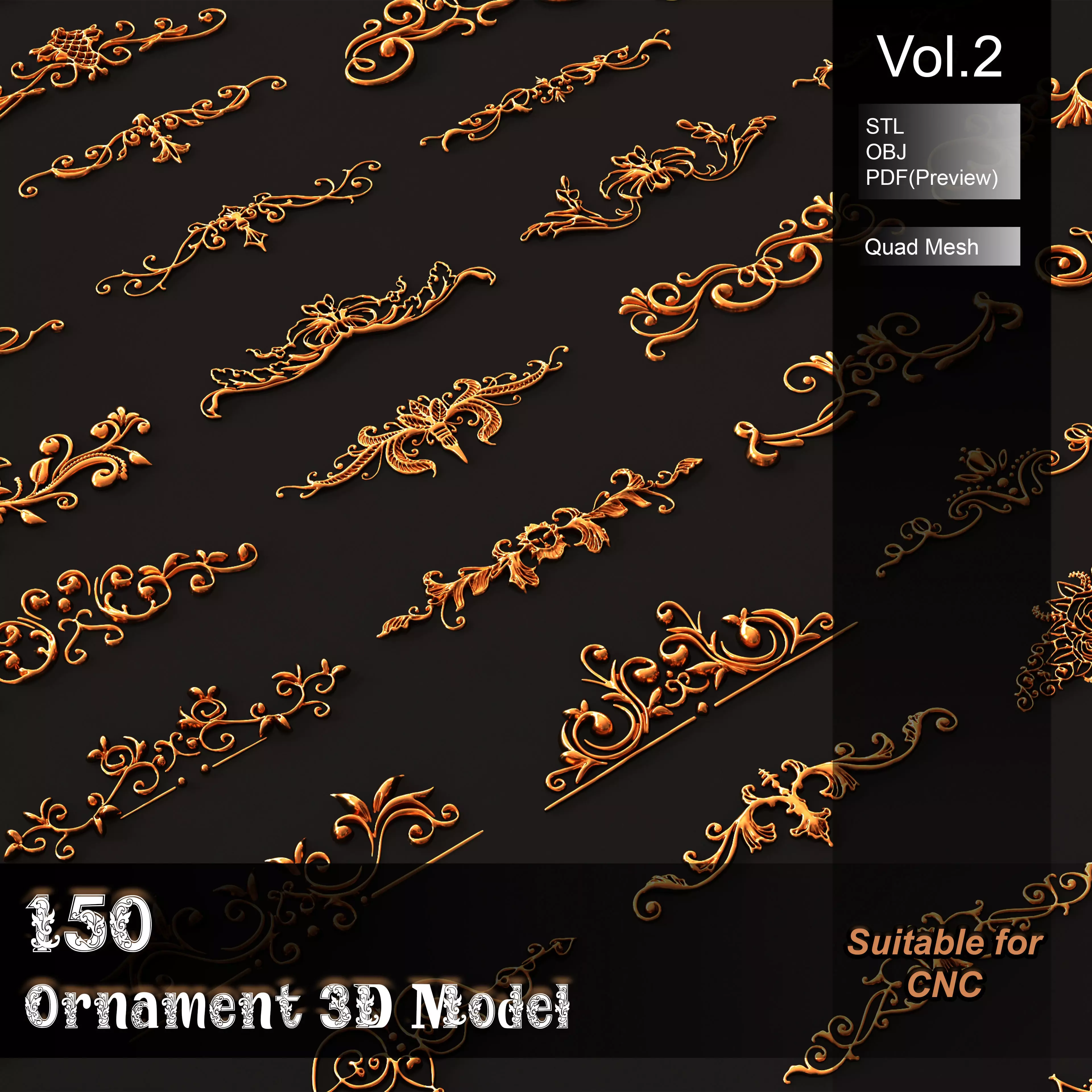 150 Ornament 3d model V2 3D model_0