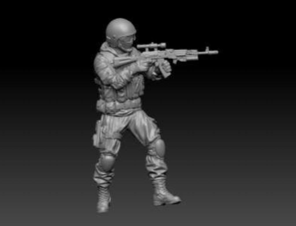 soldier statue of holding rifle 3D print model_1