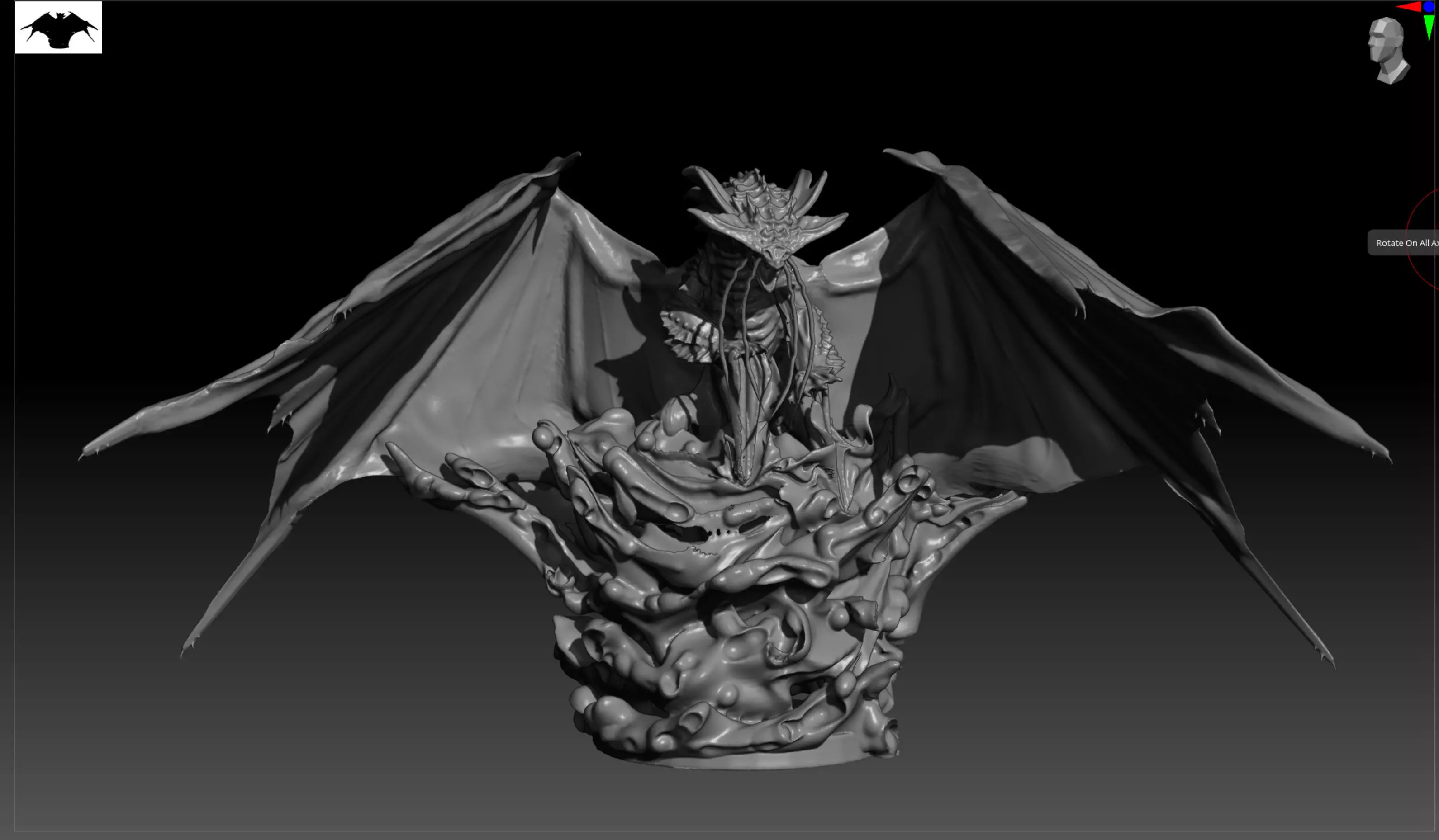 3D printable Monster Hunter Namielle exploding from water 3D print model_0