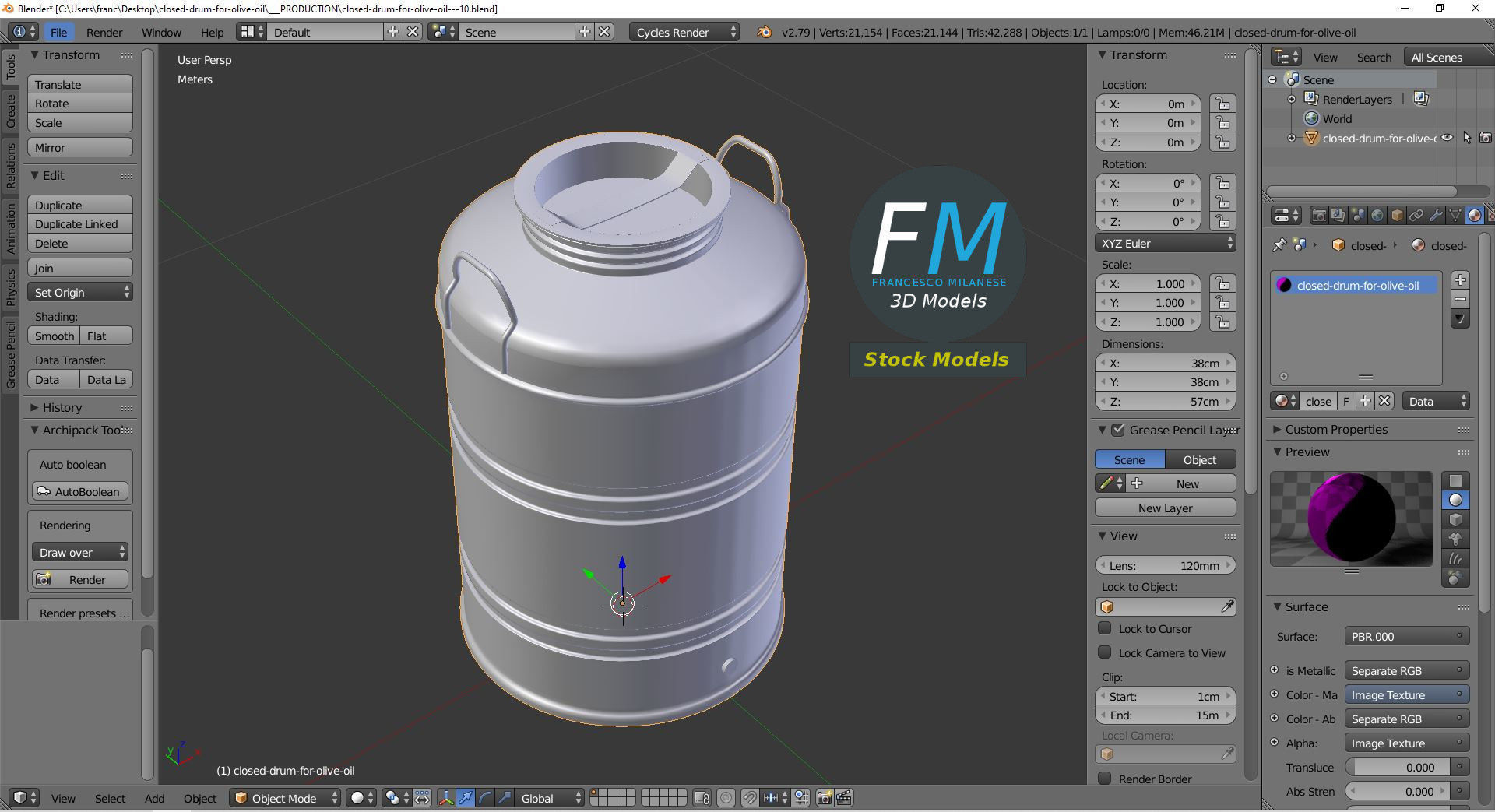 Closed drum for olive oil 3D model_9