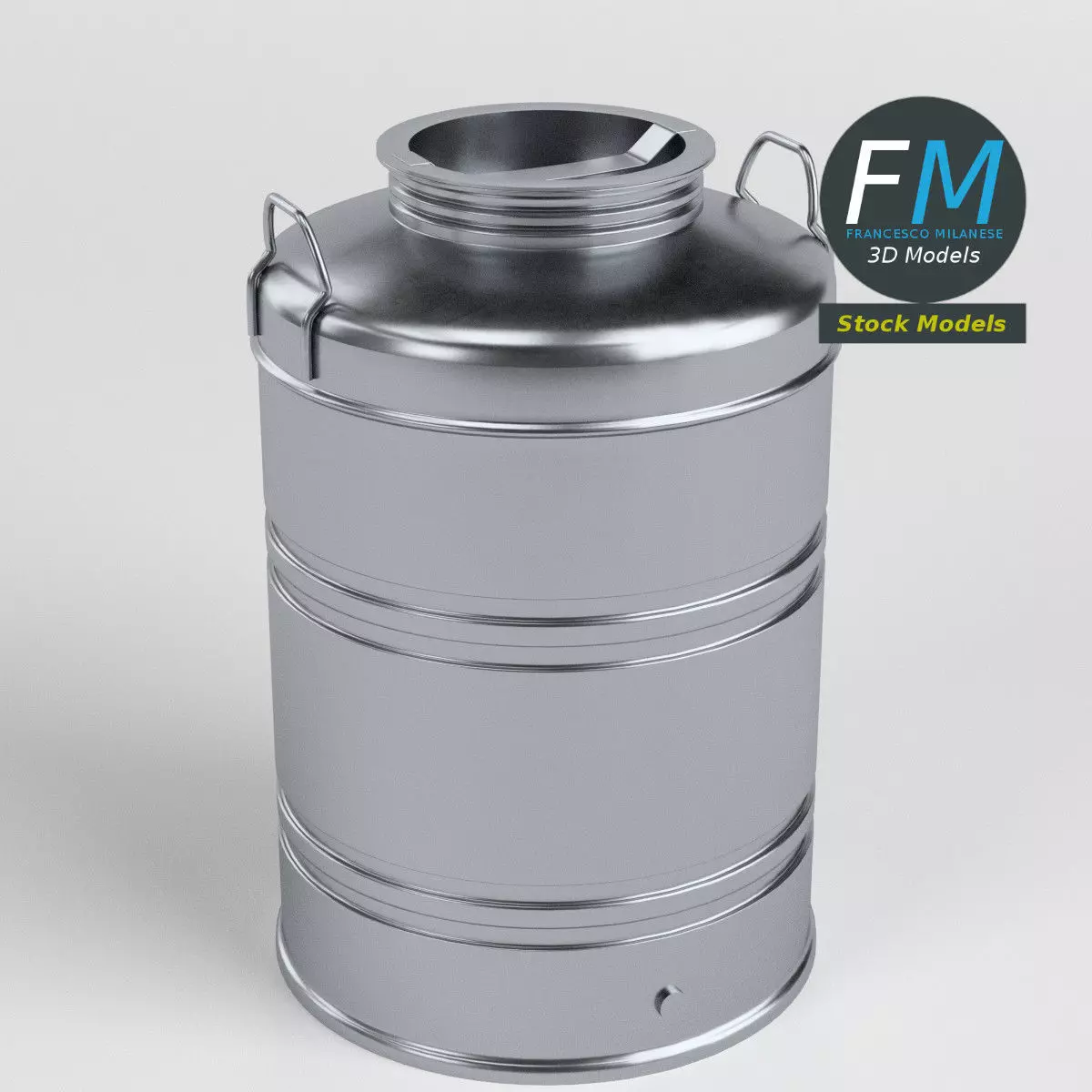 Closed drum for olive oil 3D model_0