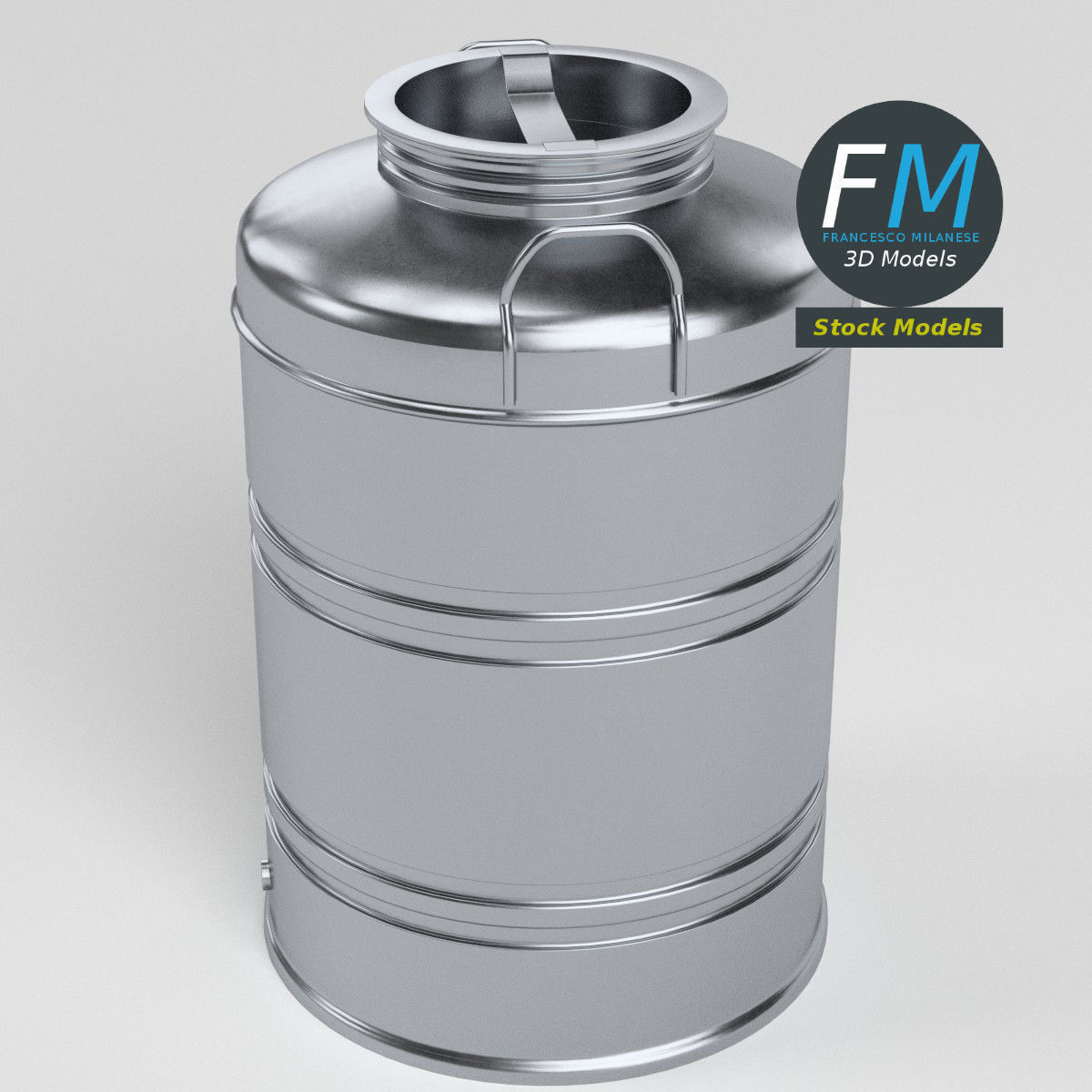 Closed drum for olive oil 3D model_2