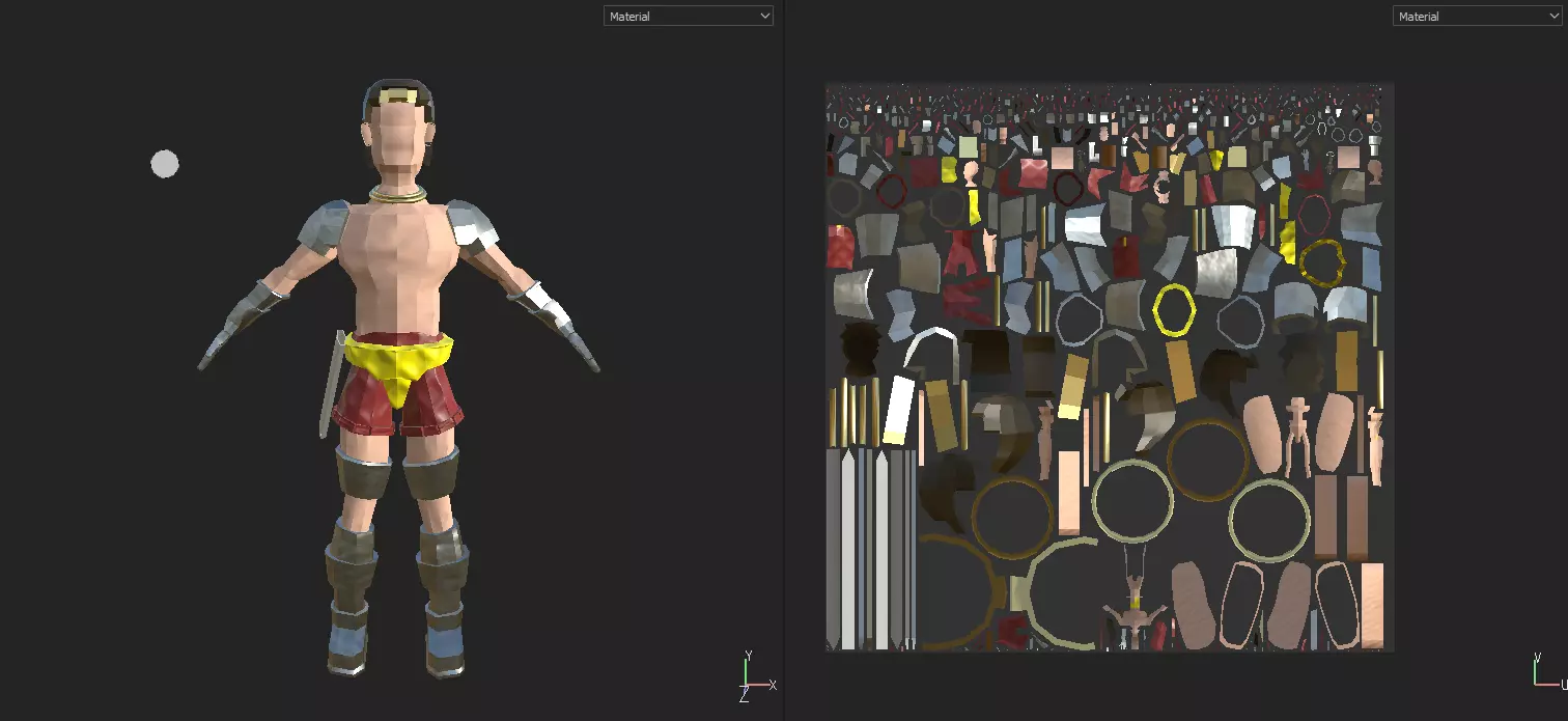 Low Poly Warrior character in game Low-poly 3D model_0
