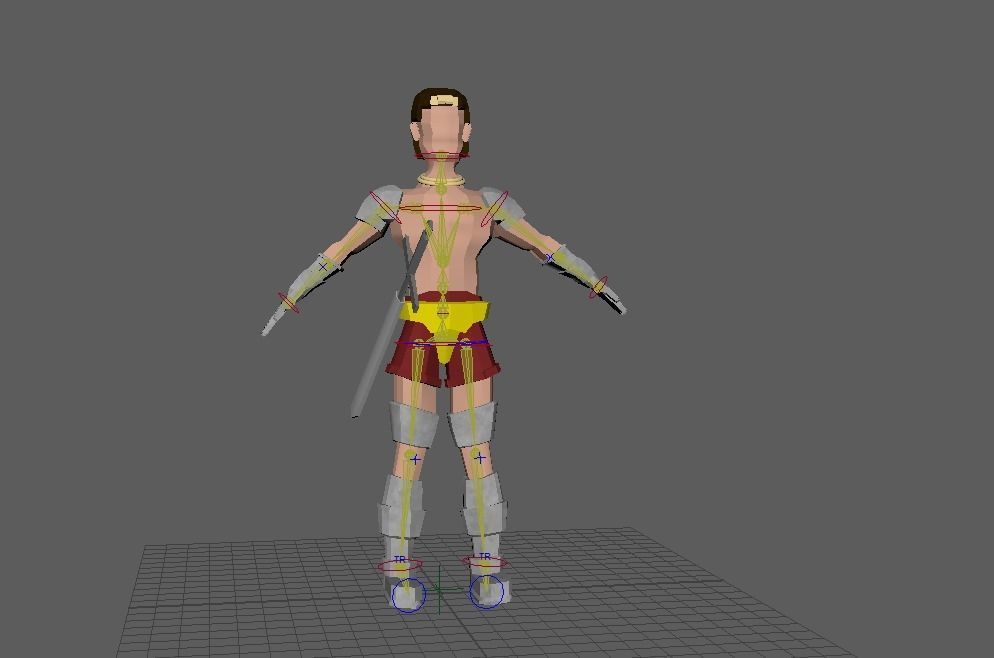 Low Poly Warrior character in game Low-poly 3D model_2