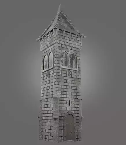 Medieval tower game ready Low-poly 3D model