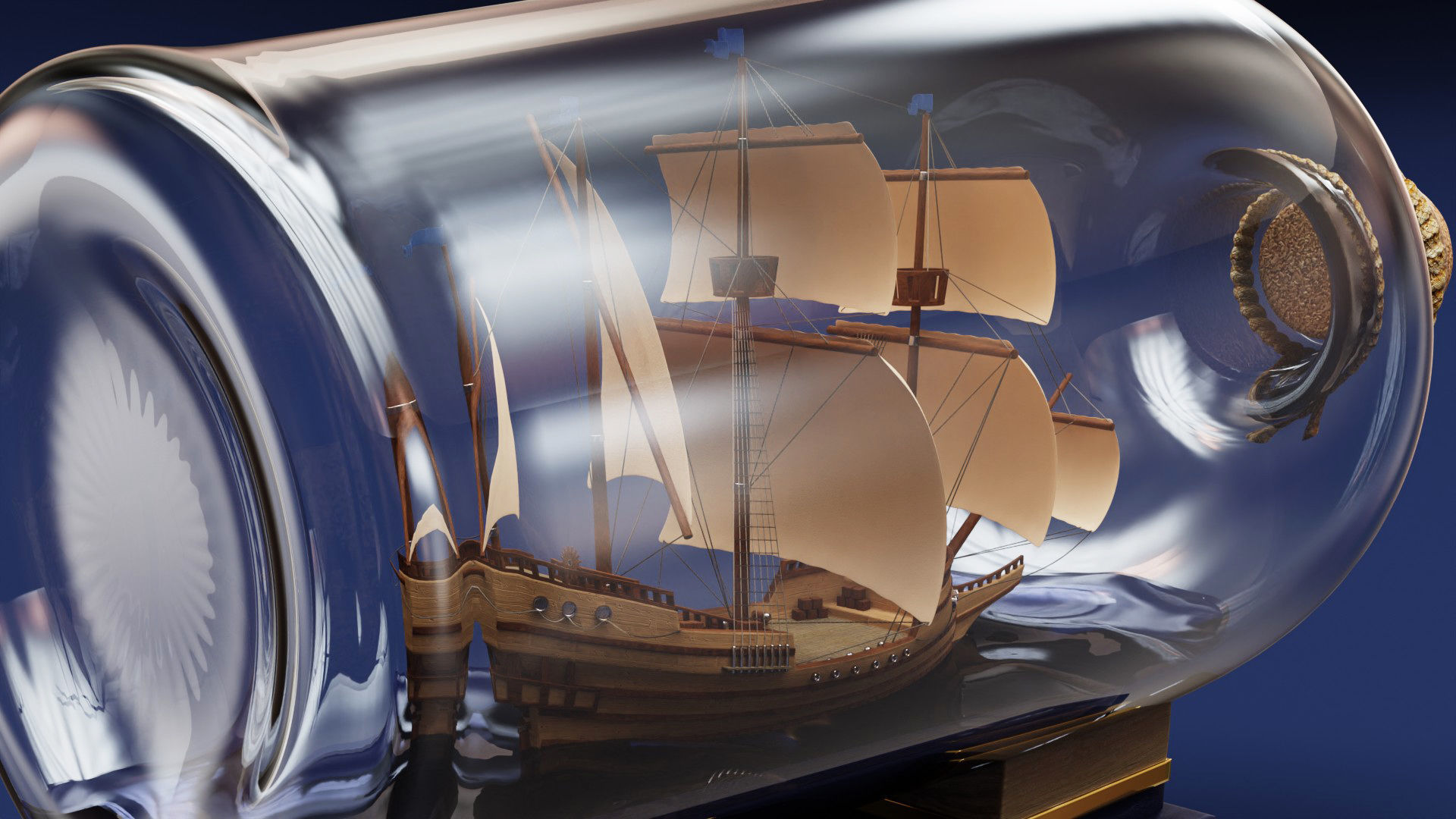 Boat in a Bottle 3D model_5