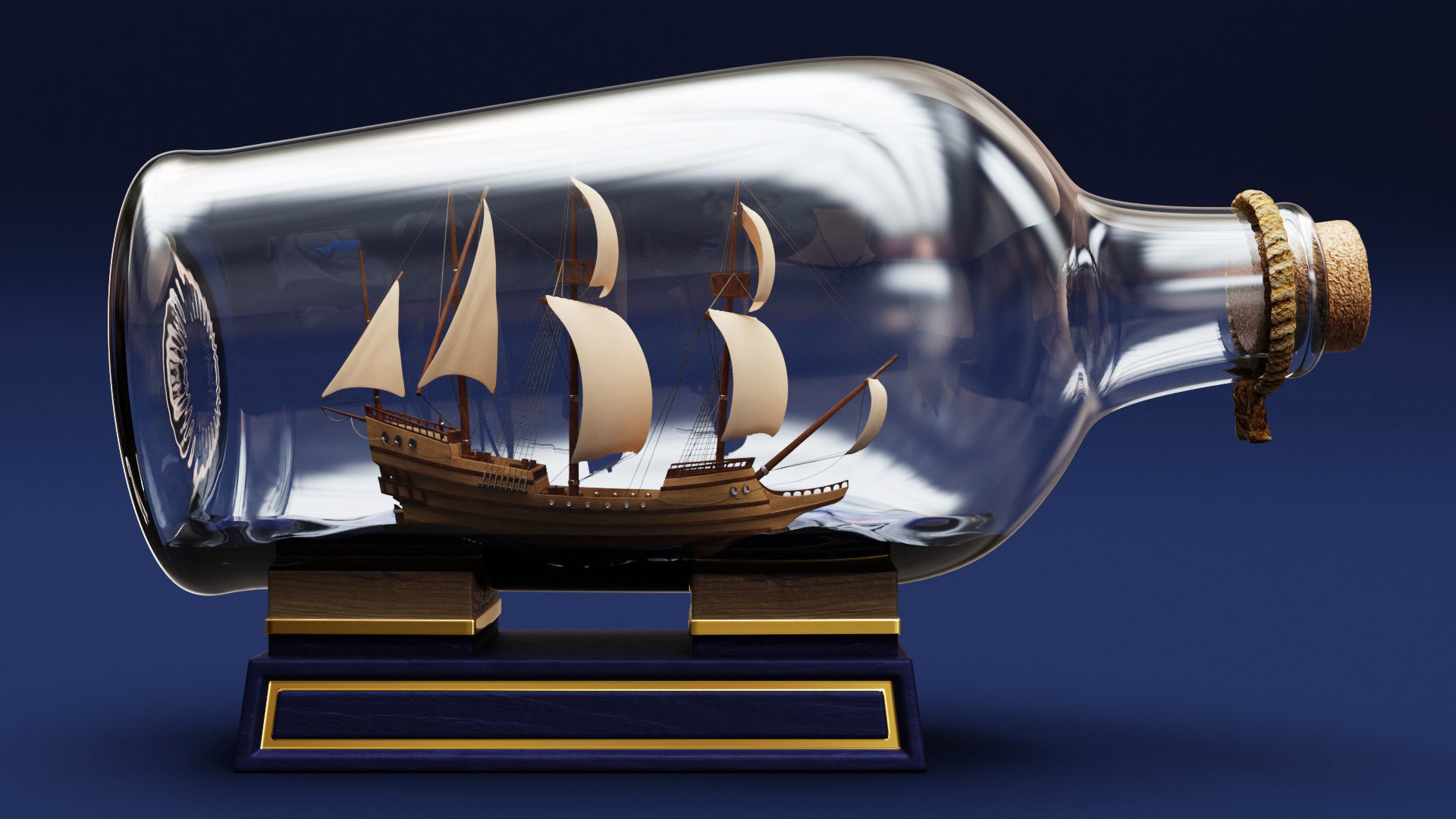 Boat in a Bottle 3D model_1