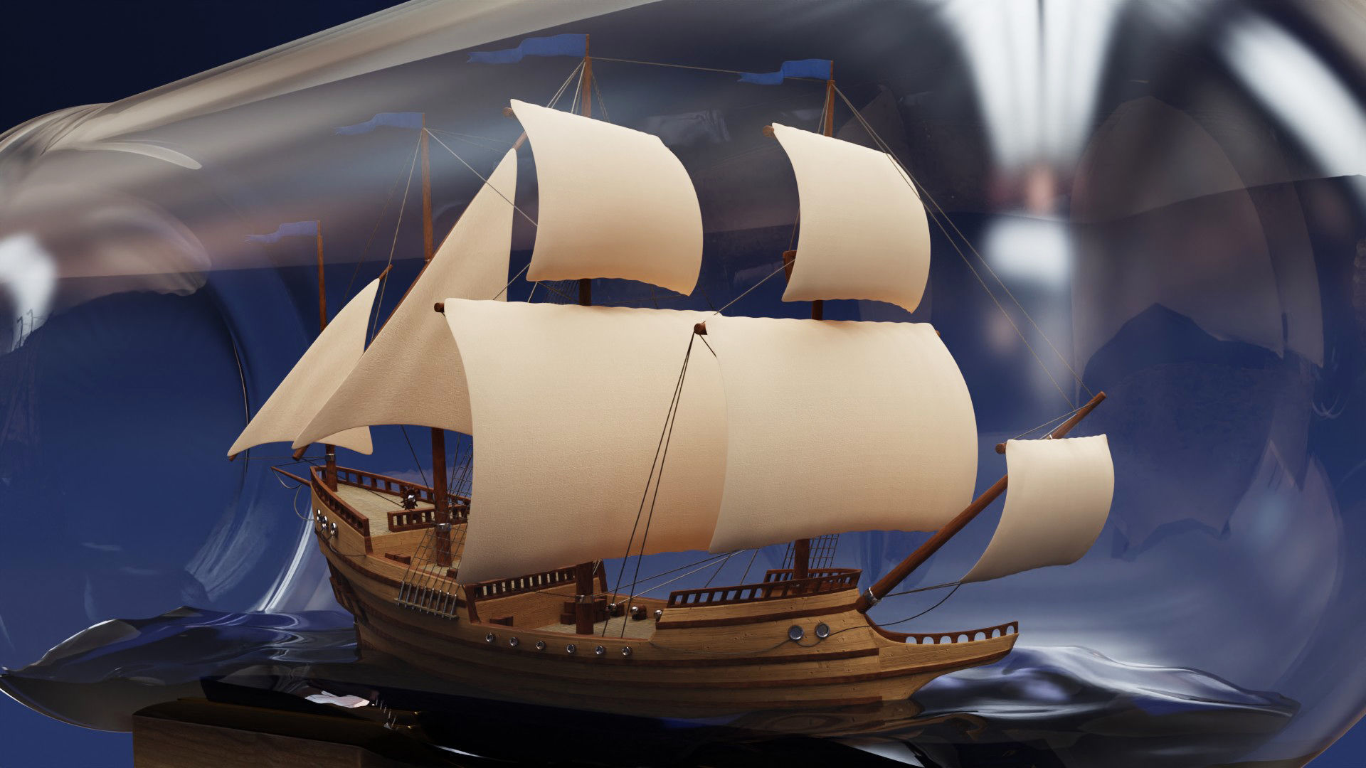 Boat in a Bottle 3D model_3