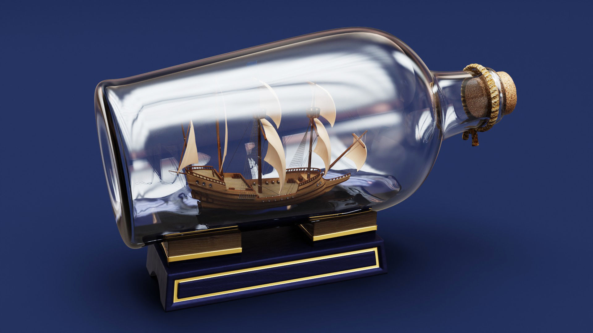 Boat in a Bottle 3D model_2