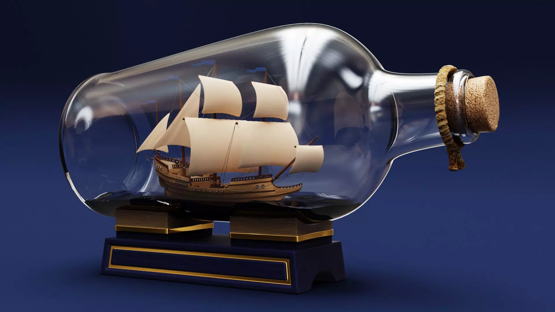 Boat in a Bottle 3D model_0