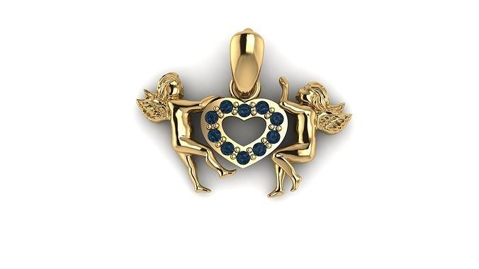 Pendant with diamonds und1962 3D print model