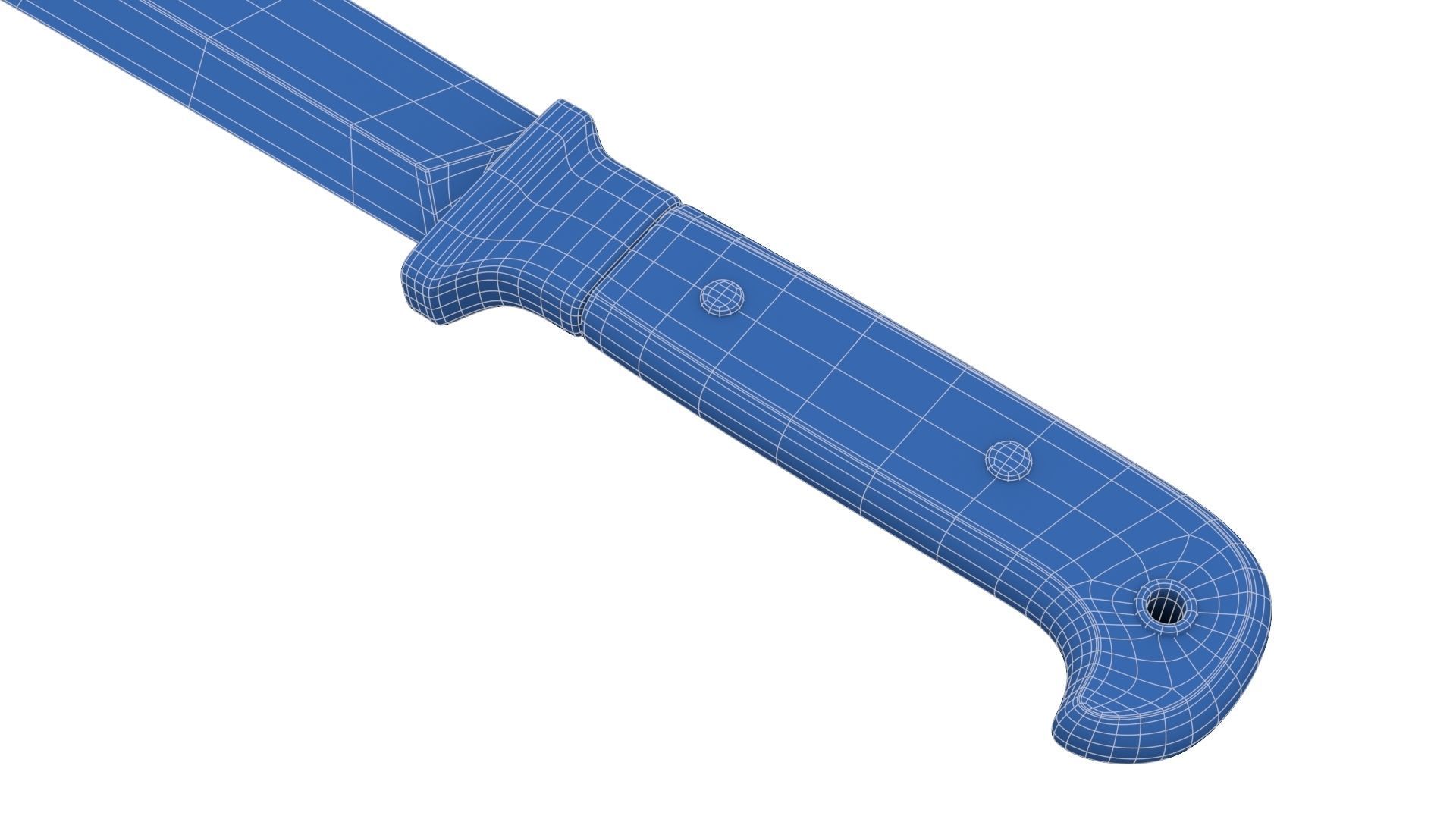 Old Wood Handle Machete Low-poly 3D model_29