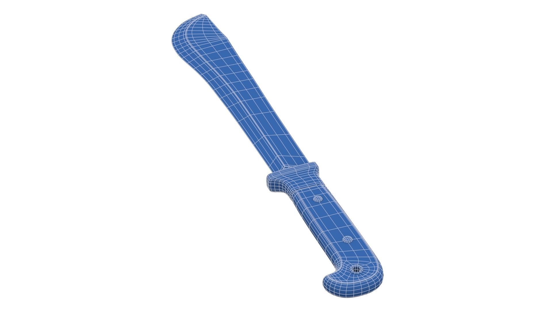 Old Wood Handle Machete Low-poly 3D model_24