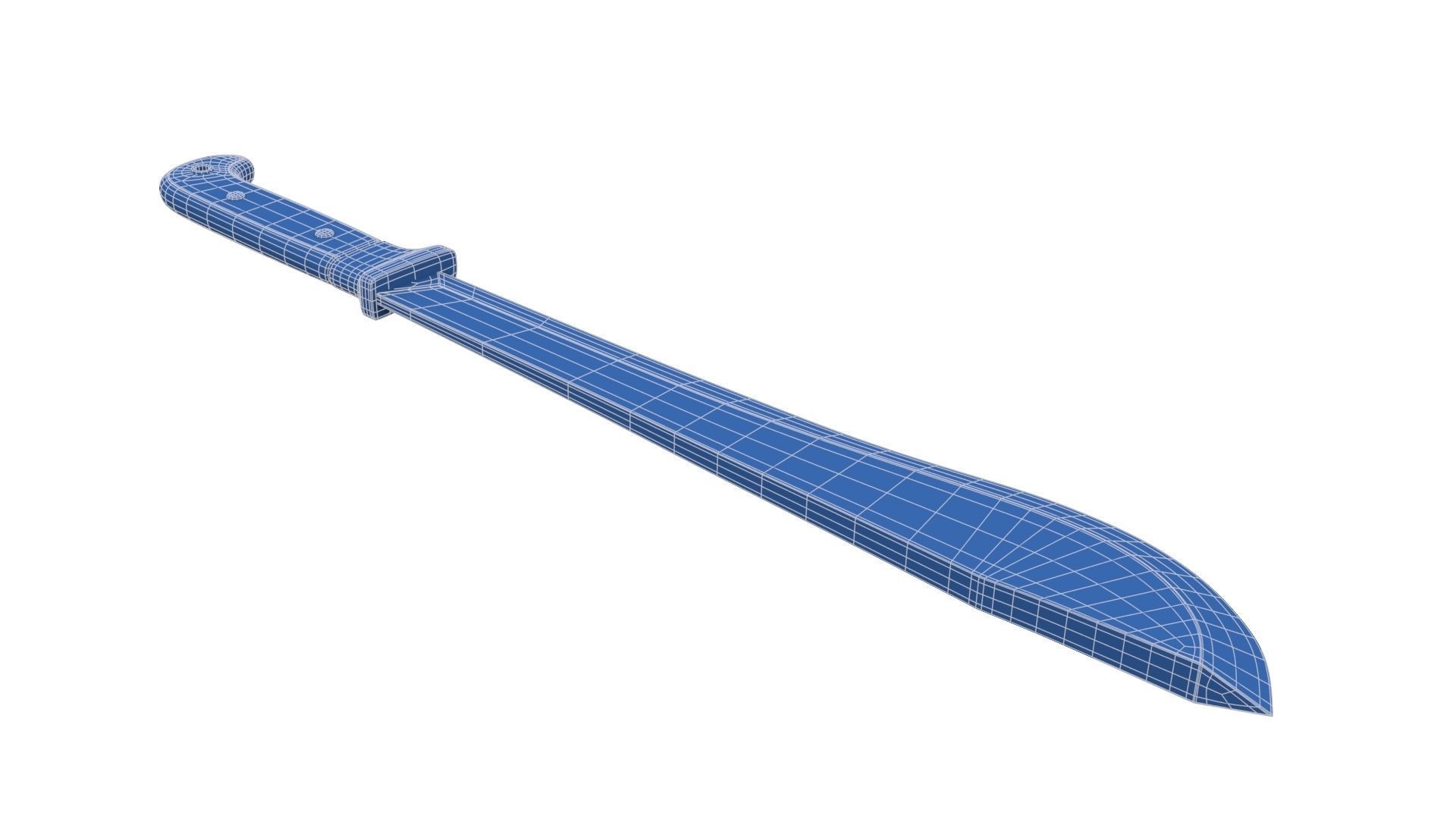 Old Wood Handle Machete Low-poly 3D model_25