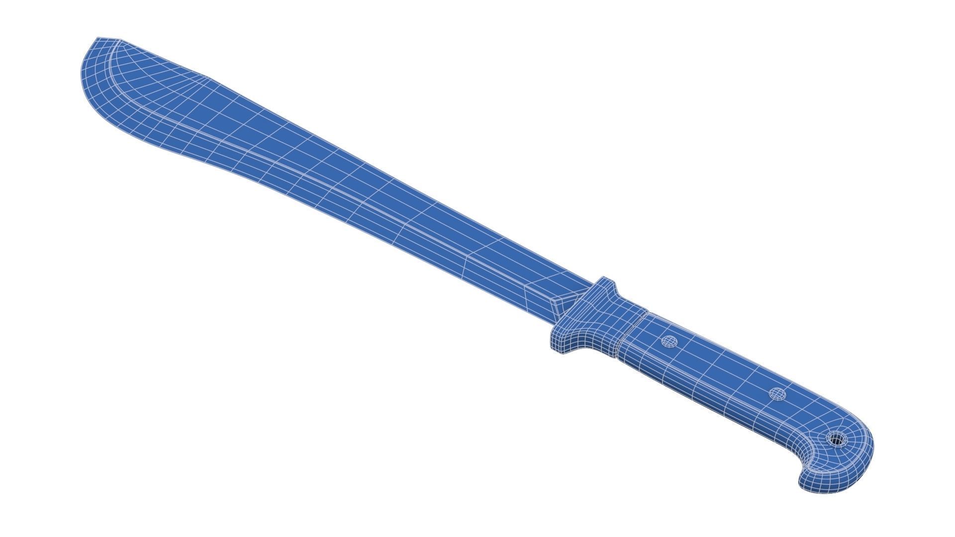 Old Wood Handle Machete Low-poly 3D model_20