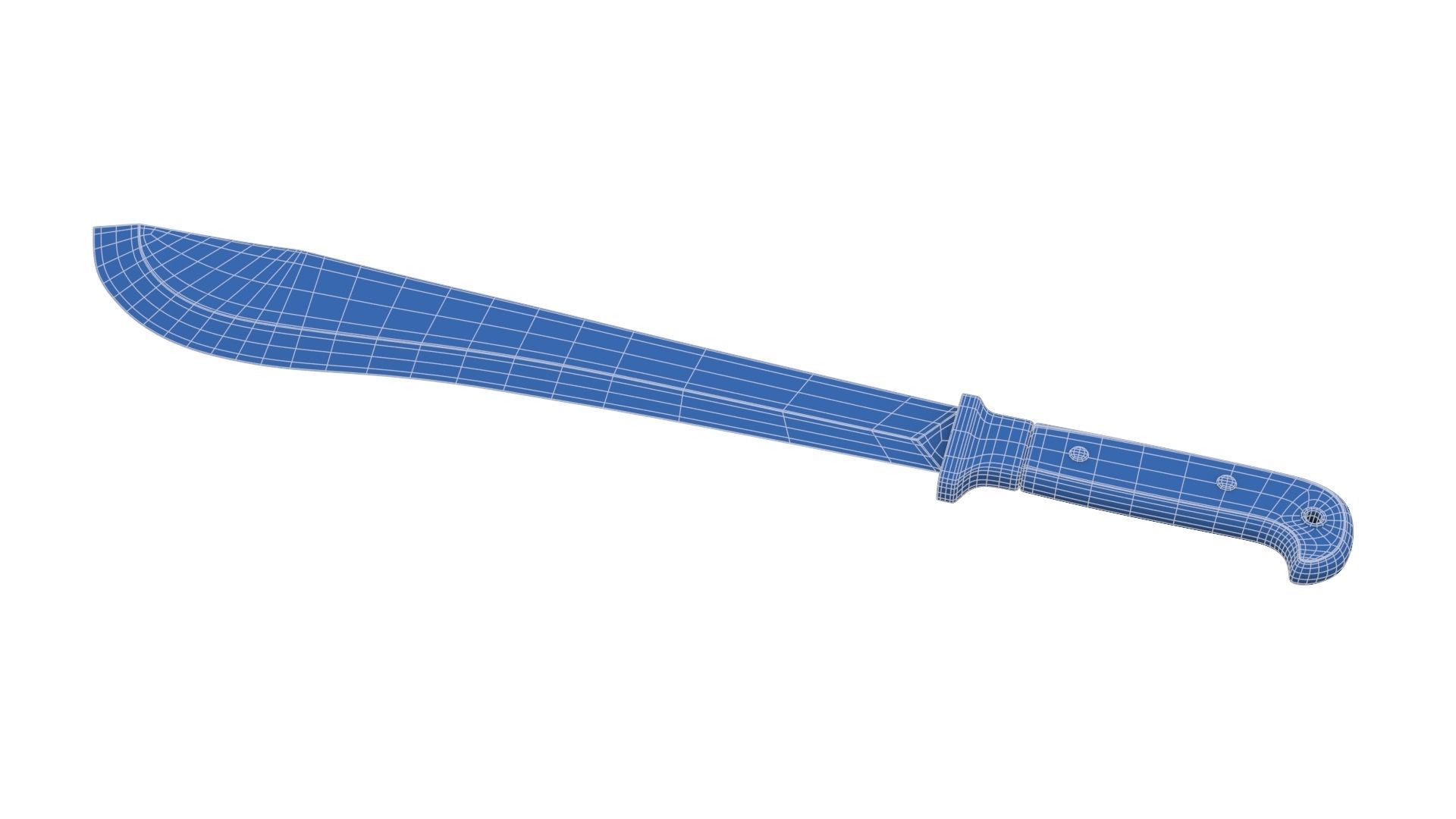 Old Wood Handle Machete Low-poly 3D model_23