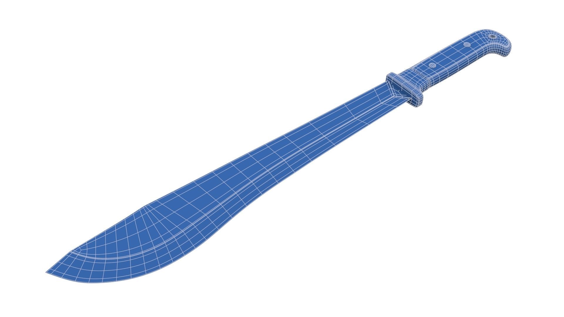 Old Wood Handle Machete Low-poly 3D model_22