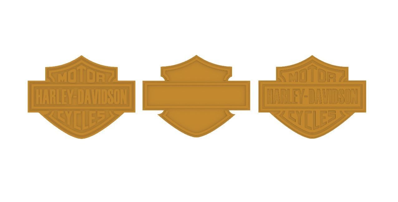 Harley Davidson logo 3D print model_4