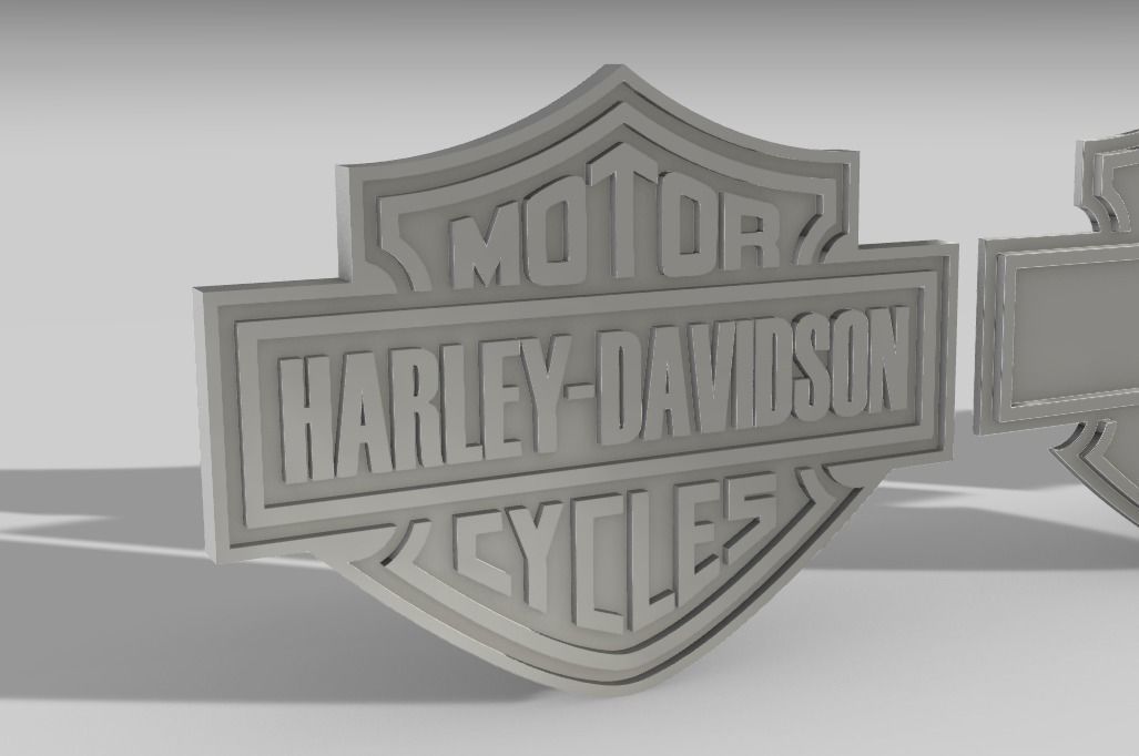 Harley Davidson logo 3D print model_1