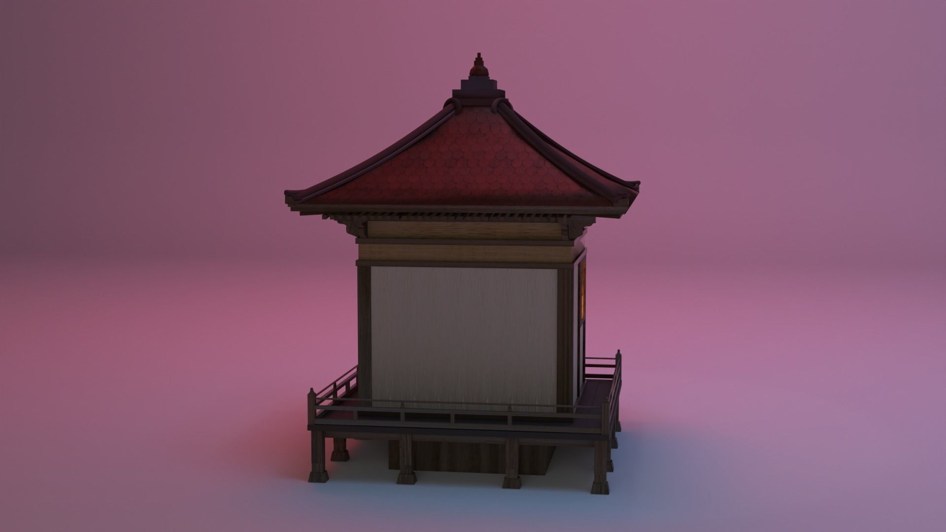  Buddhist Shrine Japanese Build House Free low-poly 3D model_4