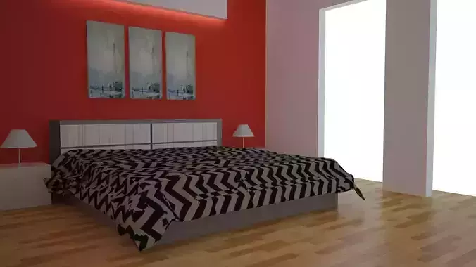 bedroom with walls and wooden floors