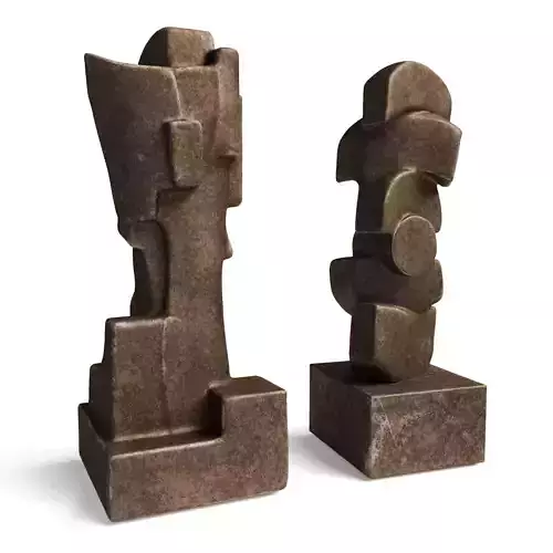 Abstract Copper scandinavian sculptures