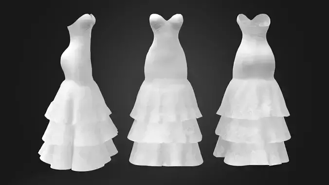 3 Tiers Wedding Dress