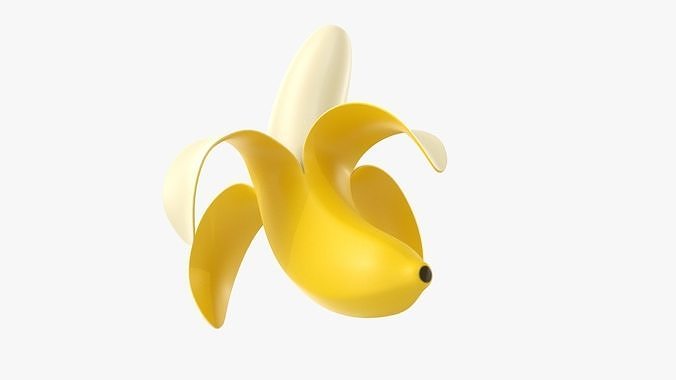 Banana half peeled 3D model 3