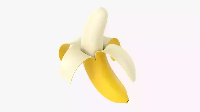 Banana half peeled 3D model
