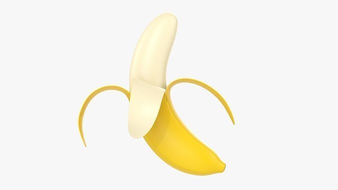 Banana half peeled 3D model 4