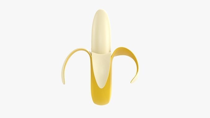 Banana half peeled 3D model 5