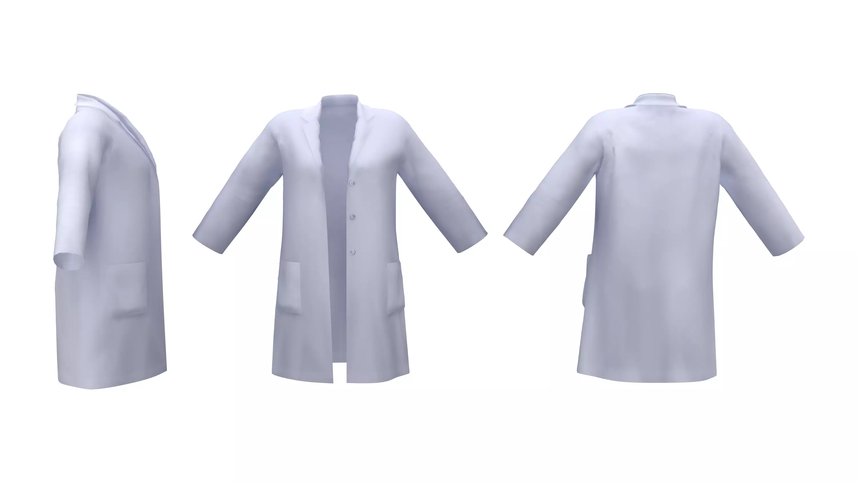 Ladies Lab Coat Low-poly 3D model_0