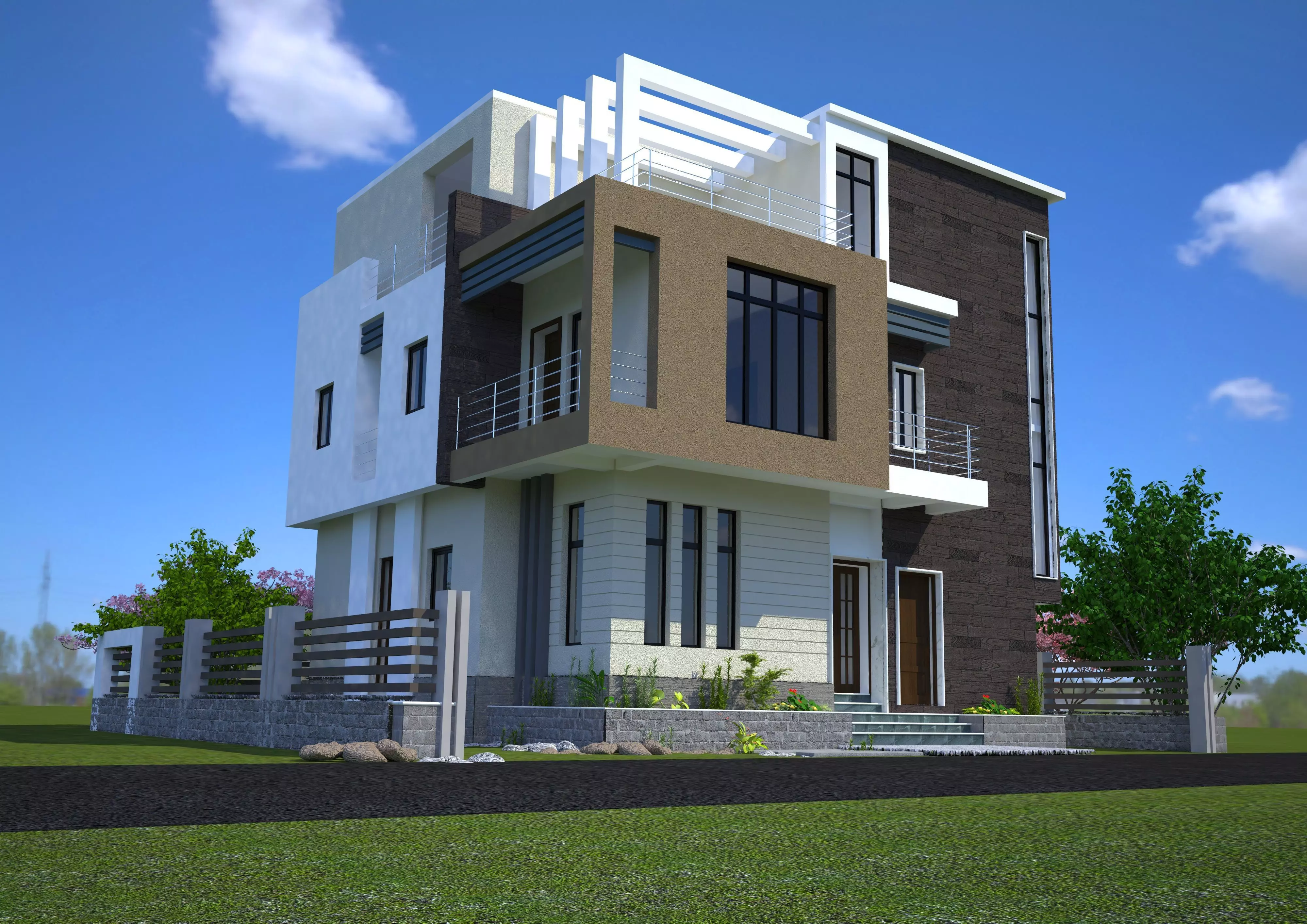 house villa 3D model_0