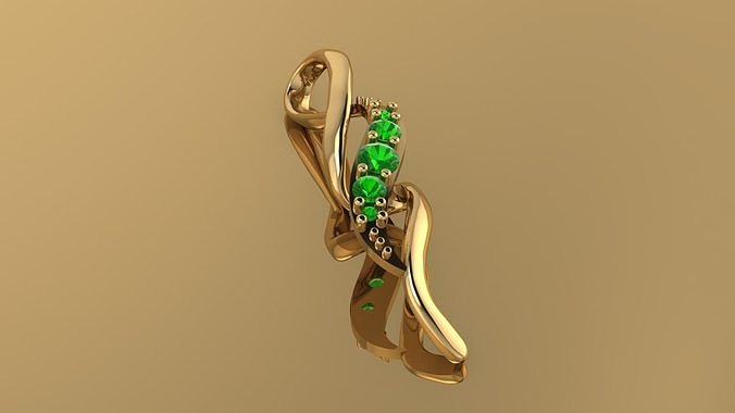 Pendant with diamonds und1998 3D print model