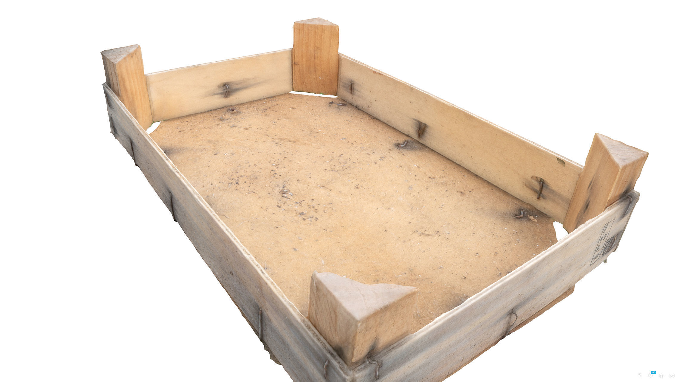 Wooden fruit box 3D model_6