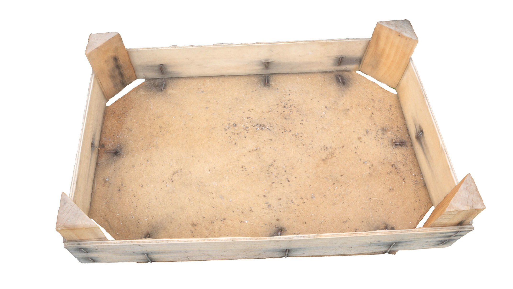 Wooden fruit box 3D model_1