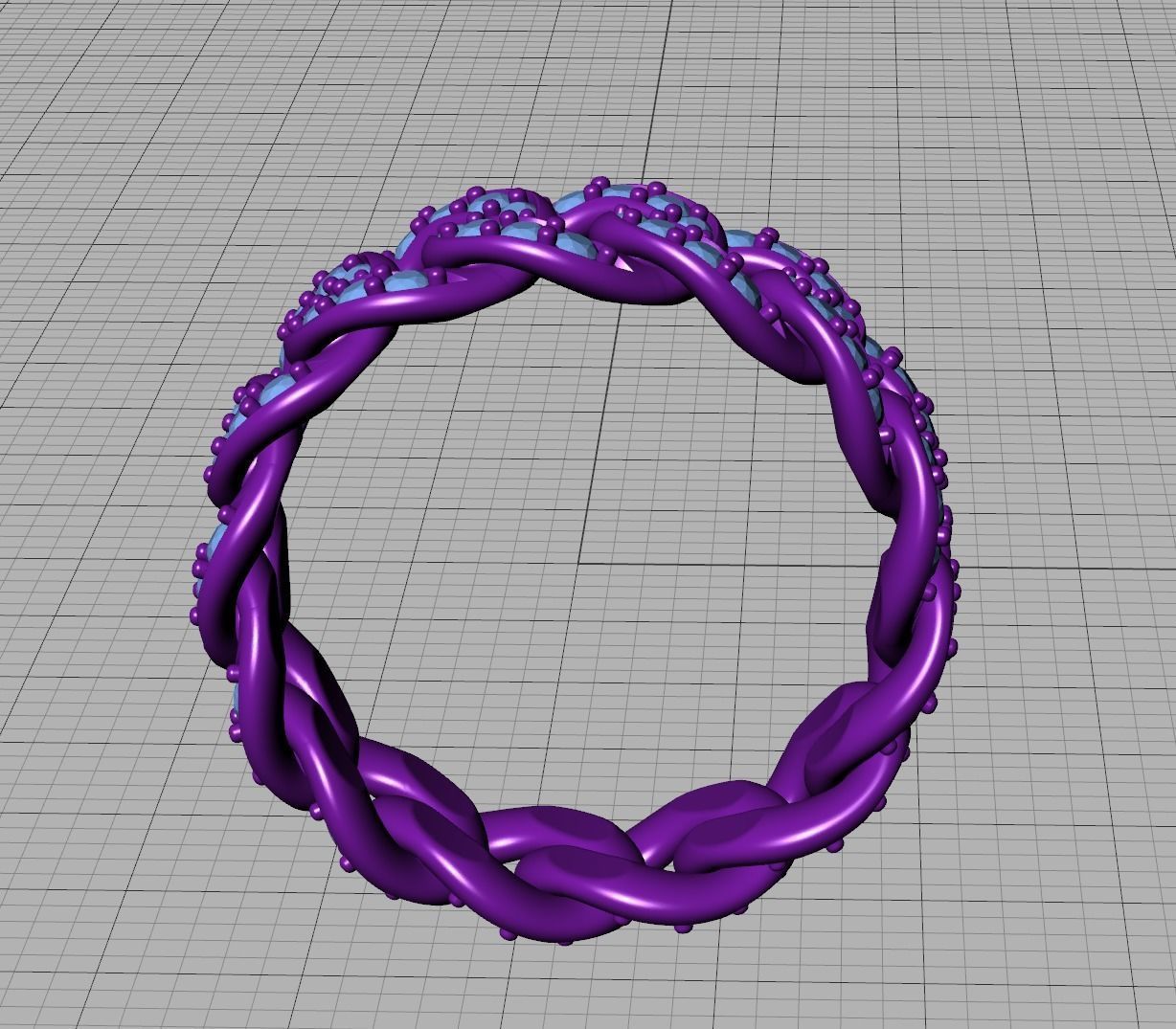 DIAMOND Cuban Link Chain Ring Stackable Ring 7mm wide 8US SIZE 3D print model_19