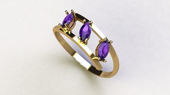 Ring with diamonds und2007 3D print model