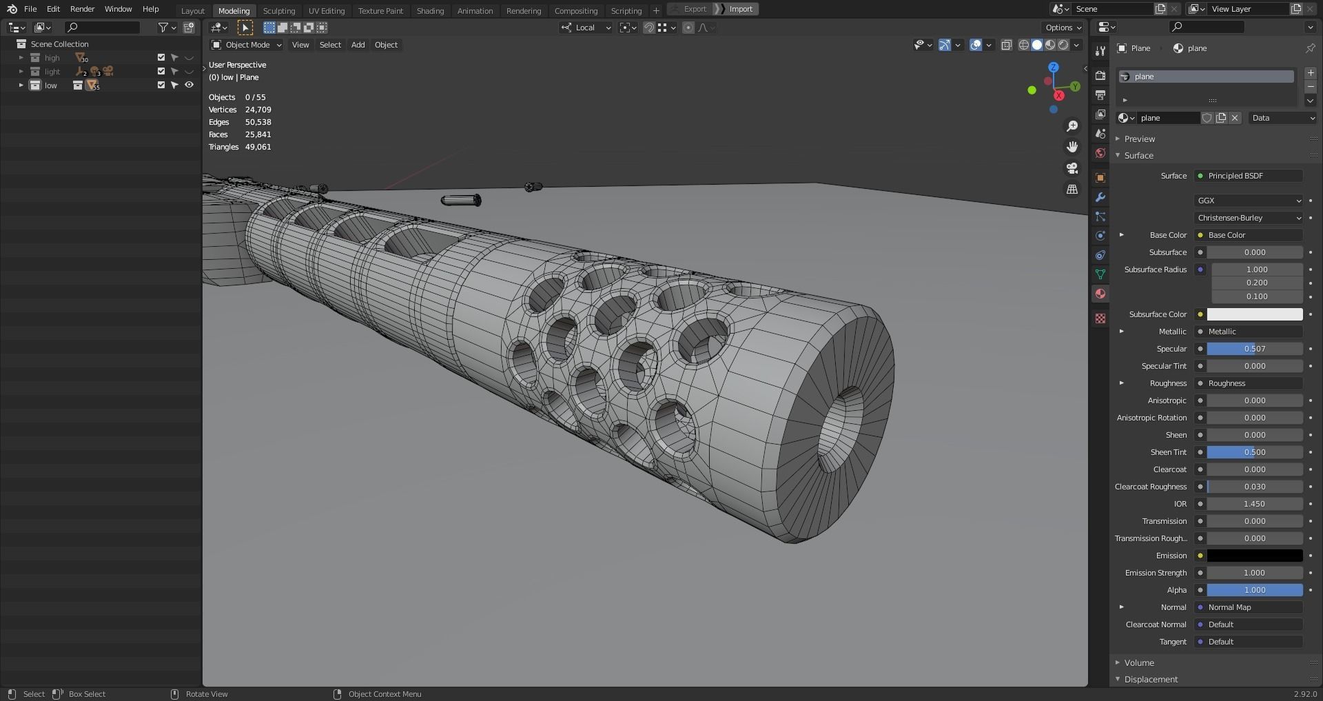 Browning Buck Mark Plus Vision UFX Red gun Low-poly 3D model_16