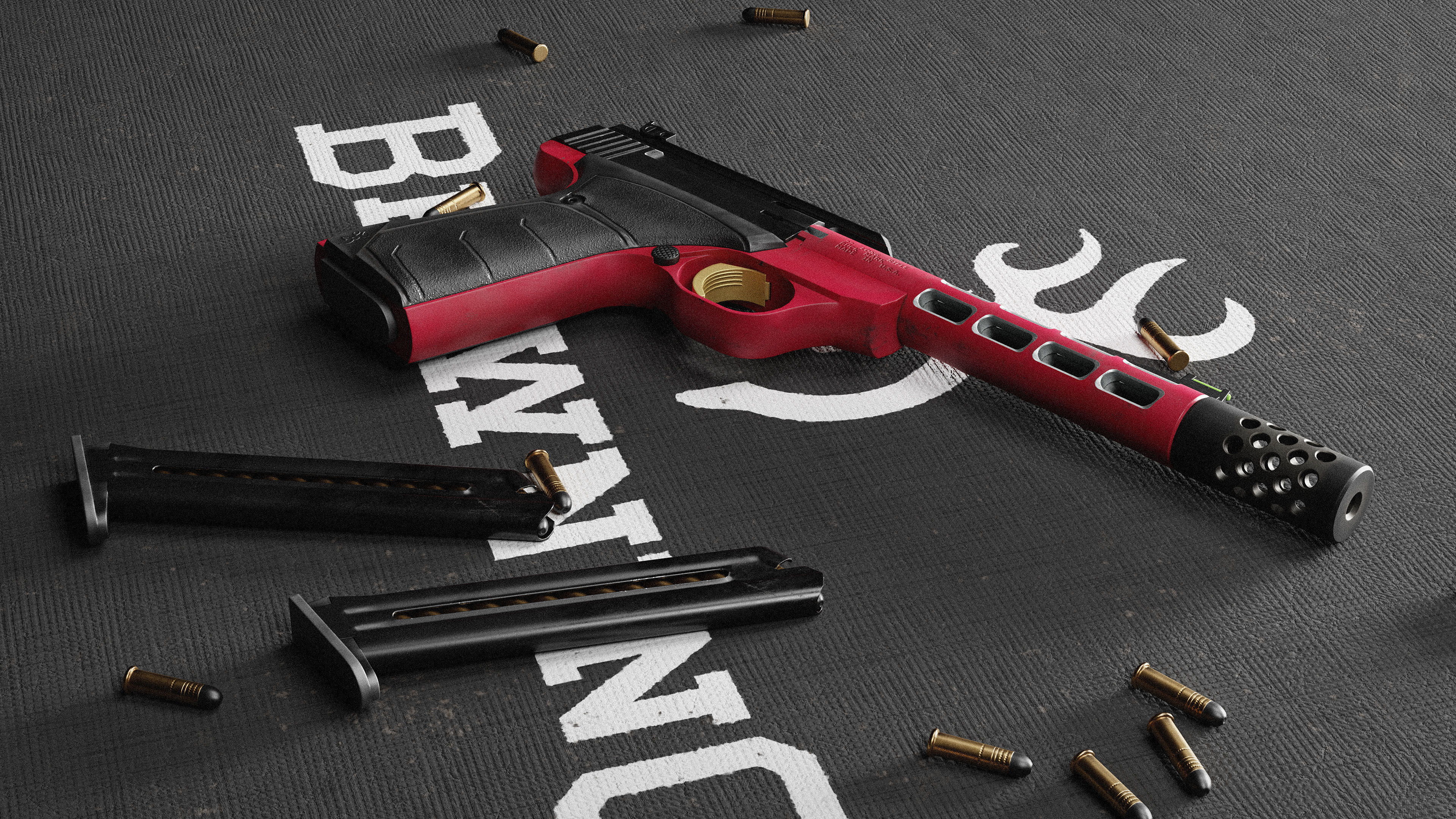 Browning Buck Mark Plus Vision UFX Red gun Low-poly 3D model_3